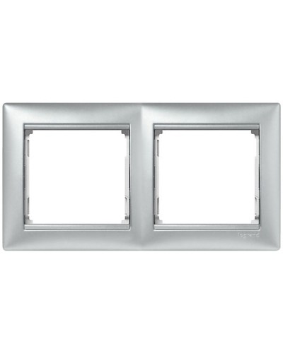 Рамка 2 поста горизонтальный монтаж алюминий Valena Legrand 770152 в Серпухове Аксессуары для кабель-канала Pintop.ru